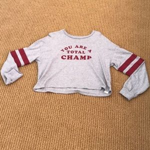 Long sleeve crop T-shirt - “You are a Champ”